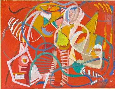 André LANSKOY (1902-1975), "Composition", gouache signée et …