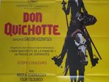 affiche de cinéma représentant Don Quichotte à cheval aux côtés d'un homme à cheval