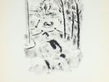 an image of a black and white drawing of a person in the snow