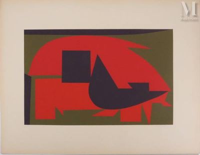 an image of a picture of a bird on a red and green background