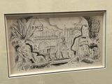 a picture of a drawing of a man and a woman in a kitchen