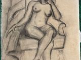 an image of a drawing of a woman sitting on a chair