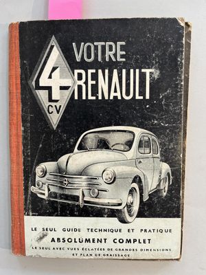 an old book with a picture of an old car on it