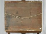 a picture of a wooden easel with a rope on it