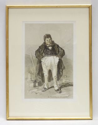 une image représentant le dessin d'un homme vêtu d'un manteau et d'un pantalon blanc