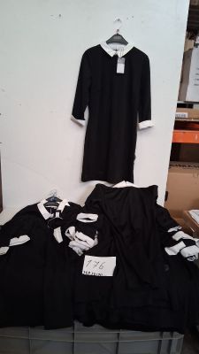 Lot de 35 robes noires, marque LA CITY , taille 36 et 38 , a…