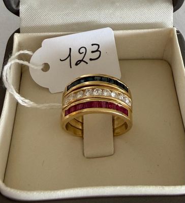 a ring in a box with a price tag on it