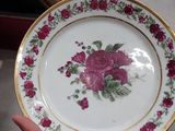 a person holding a plate with flowers on it