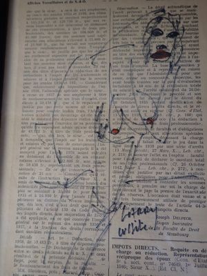 le dessin d'un homme sur une page d'un livre