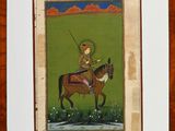 tableau représentant un homme à cheval, une lance à la main