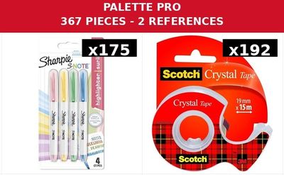two pieces of scotch tape and a pair of scissors