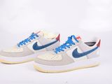 the nike air force 1 low is available in white, blue and red