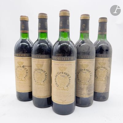 six bouteilles de vin sont alignées sur une surface blanche