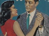 a painting of a man and a woman dancing together