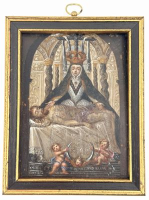 une image représentant un tableau où l'on voit une femme assise sur un lit