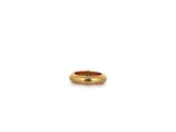 a close up of a gold ring on a white background