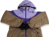 purple and brown jacket with hood on a white background