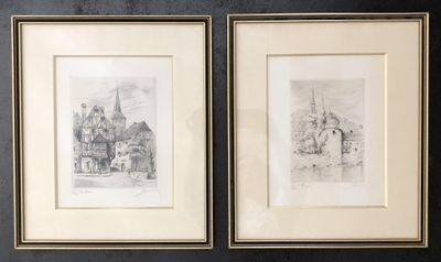 Signature illisible, lithographies, Turckheim N° 24/300 et o…