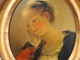 painting of a woman with a bird in her hand and a bird perched on her arm