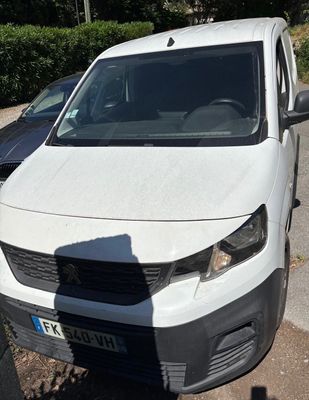une camionnette blanche garée sur le bord de la route