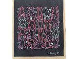 an image of a black and pink drawing on a piece of paper