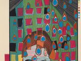 an image of a painting of a woman with blue circles on her face