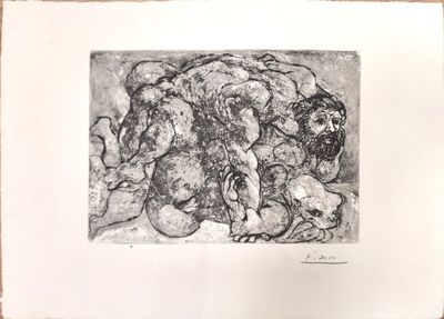 une image représentant un dessin en noir et blanc d'un groupe d'animaux