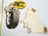 a picture of a cut out of a tire and a sticker