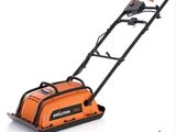 a close up of a lawn mower on a white background