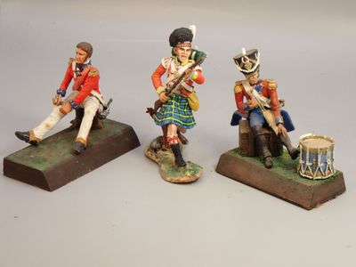 Figurines d'artistes - Empire, 90 mm, 3 soldats au repos et …
