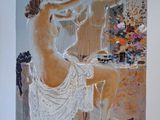 un tableau représentant une femme assise devant un miroir