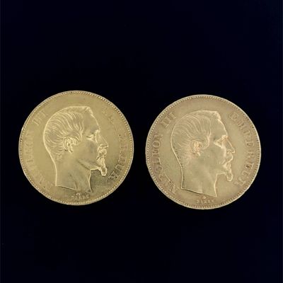 deux souverains d'or, l'un représentant la tête d'un homme et l'autre le visage d'une femme