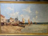 une image d'une peinture de bateaux sur l'eau