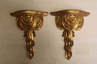 paire d'appliques murales anciennes en laiton