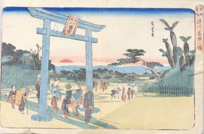 an image of a painting of people walking in a park