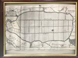 an old map of the city of new york in a wooden frame
