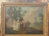 a picture of a painting on a easel in a room