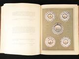 an open book with a picture of different plates on it