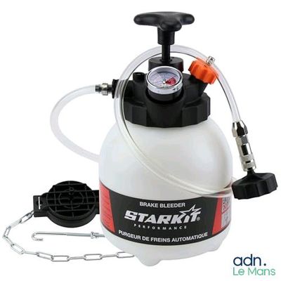 the tank is holding a pressurer with a hose attached to it