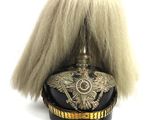 an image of a military hat with a long blonde hair