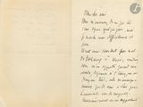 an old handwritten letter with a black ink writing on a piece of paper