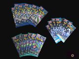 several pokemon cards are displayed on a black background