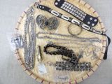 a basket with a lot of jewelry on it