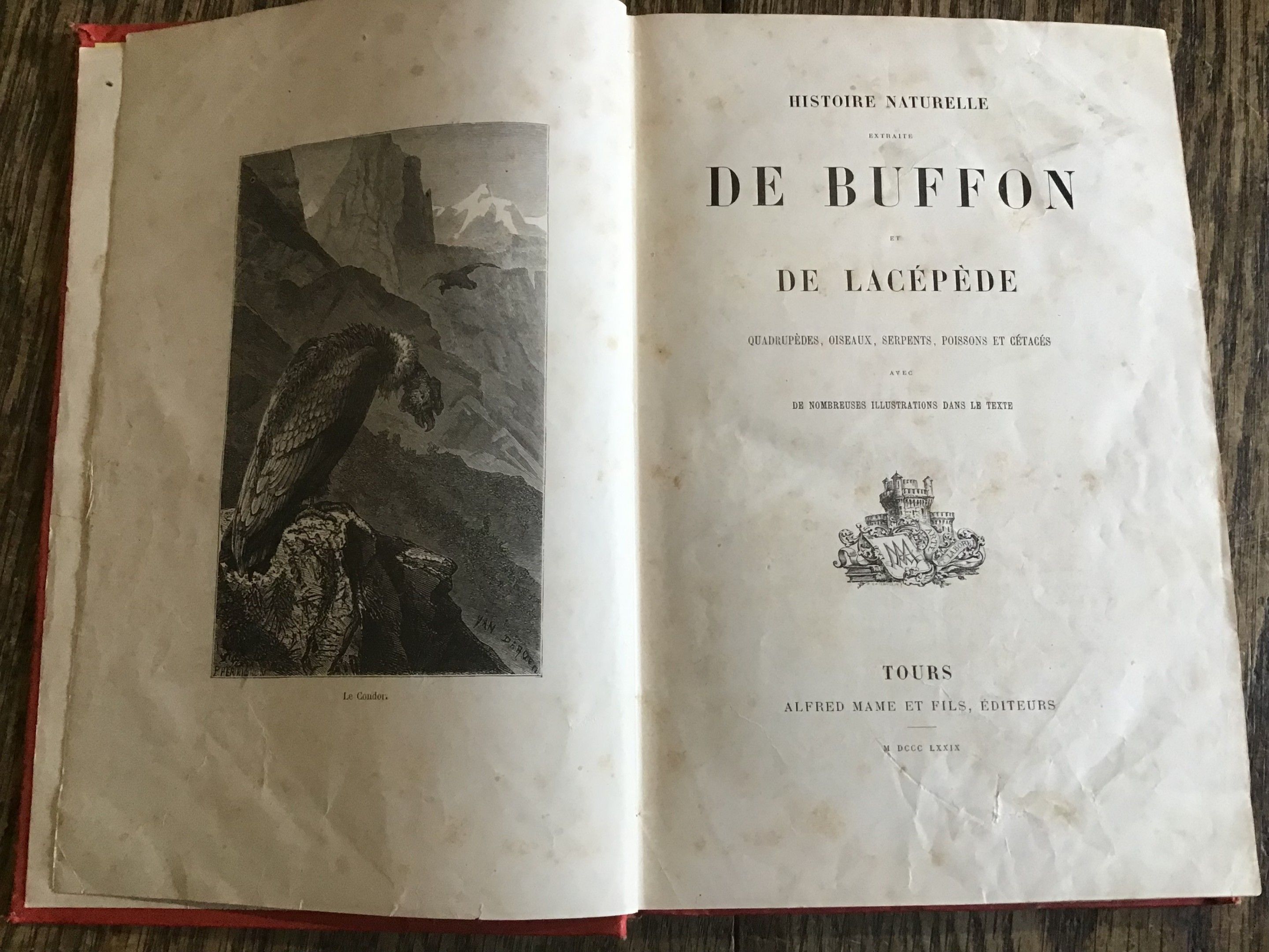 Histoire Naturelle de Buffon et de Lacépède 1879 chez Alfred Mame
