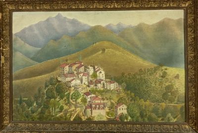 ÉCOLE FRANÇAISE XXe siècle vers 1940/50, « Le Village Corse …