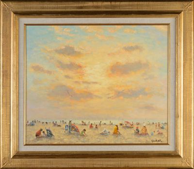 Jean-Claude DUTEIL (1950-) "Soleil sur la plage" HST, SBD.