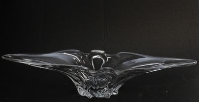 CRISTALLERIE DE LORRAINE Coupe en cristal étiré L.