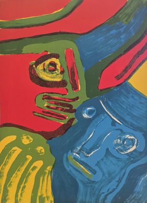 an image of a painting of a man ' s face with a hat on