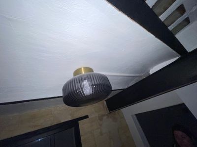 3 plafonniers et suspension verre