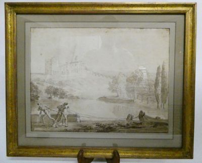 an old picture of a painting of a man on a horse drawn carriage